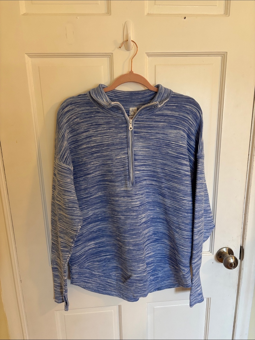 Aerie Oversized Blue Marled Half-Zip Size Large